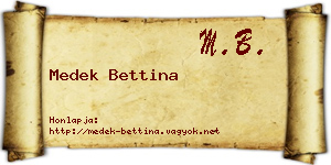 Medek Bettina névjegykártya